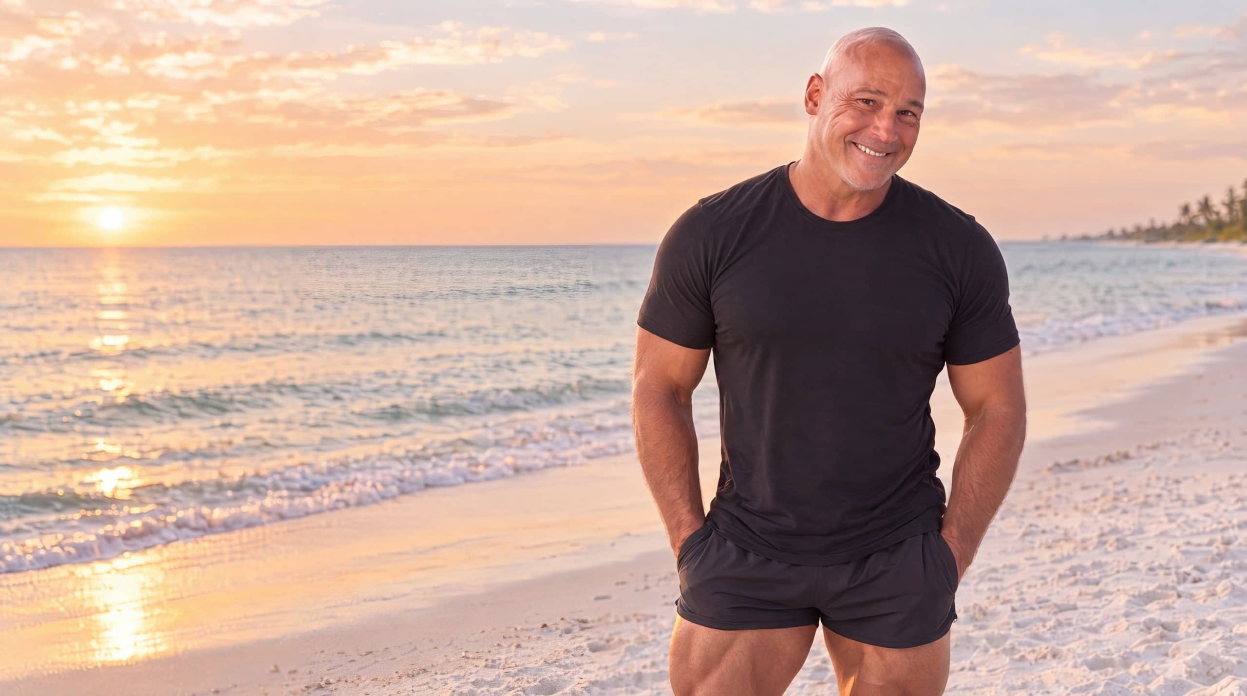 Dr. Robert Losier on a Naples beach at sunrise
